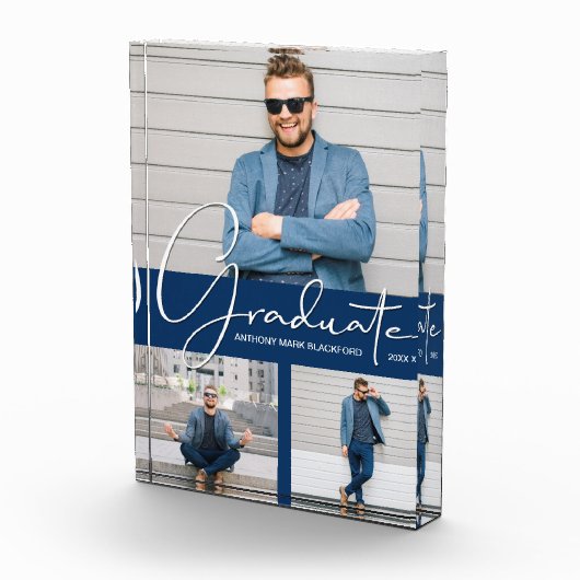 Modern Afstuderen Navy Blue Collage Fotoblokken (Rechts)