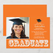 Modern Afstuderen Oranje fotograaf Kaart (Voorkant / Achterkant)