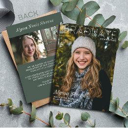 Modern Afstuderen Overlay Magazine Hoesje Foto Aankondiging