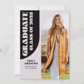 Modern Afstuderen Paarse Arch & Foto Afstudeerder  Kaart (Voorkant)