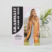 Modern Afstuderen Paarse Arch & Foto Afstudeerder  Kaart (Staand voorkant)