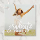 Modern Afstuderen Persoonlijk Afstuderen Foto Bedankjes Labels (Voorkant)