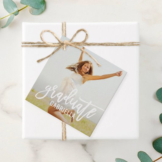 Modern Afstuderen Persoonlijk Afstuderen Foto Bedankjes Labels