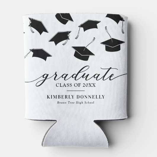 Modern Afstuderen Pet Graduation Party Blikjeskoeler (Achterkant)