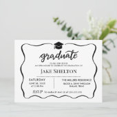 Modern Afstuderen Pet Open Huis Afstuderen Kaart (Staand voorkant)