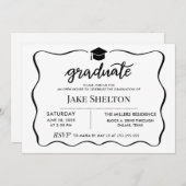 Modern Afstuderen Pet Open Huis Afstuderen Kaart (Voorkant / Achterkant)