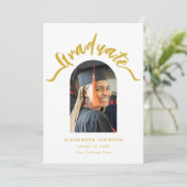 Modern Afstuderen Photo Arch Gold Script Afstudere Aankondiging (Staand voorkant)