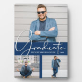 Modern Afstuderen Photo Collage Navy Blue Fotoplaat (voorkant)