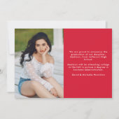 Modern Afstuderen Rode Typografie 2 Foto Afstudere Aankondiging (Achterkant)