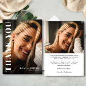 Modern Afstuderen Rug en Wit Foto Afstuderen Bedankkaart