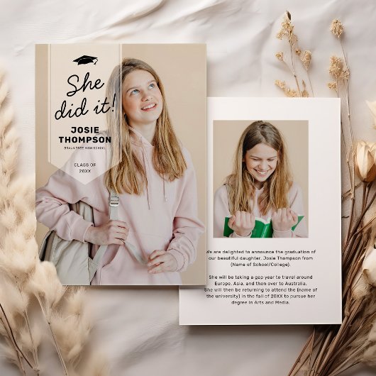 Modern Afstuderen Sash Photo Afstuderen Aankondiging