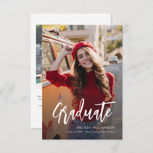 Modern Afstuderen Script 2 foto's Aankondiging (Voorkant / Achterkant)