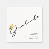 Modern Afstuderen Script Faux Gold Pet Servet (Voorkant)