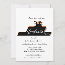 Modern Afstuderen Script Zwart & Wit Scroll Kaart