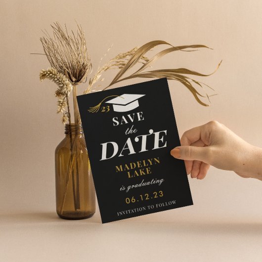 Modern Afstuderen sparen de Datum Textable Kaart