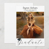 Modern Afstuderen Trendy Foto Graduation Cap Kaart (Voorkant / Achterkant)