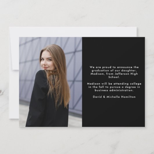 Modern Afstuderen Typografie 2 Foto Afstuderen Aankondiging (Achterkant)