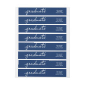 Modern Afstuderen Typografie Chic Navy Blue (Vel)