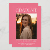 MODERN AFSTUDEREN TYPOGRAFIE FOTO AFSTUDEREN INVIT KAART (Voorkant / Achterkant)