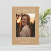 MODERN AFSTUDEREN TYPOGRAFIE FOTO AFSTUDEREN INVIT KAART (Staand voorkant)