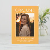 MODERN AFSTUDEREN TYPOGRAFIE FOTO AFSTUDEREN INVIT KAART (Staand voorkant)