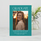 MODERN AFSTUDEREN TYPOGRAFIE FOTO AFSTUDEREN INVIT KAART (Staand voorkant)