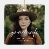 Modern Afstuderen witboek 4 Foto's Afstuderen Keramisch Ornament (Achterkant)