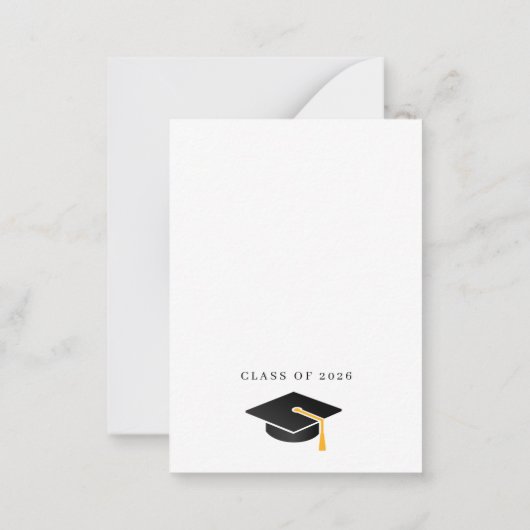 Modern Afstuderen zilver Afstuderen van het Witte  Notitiekaartje (Achterkant)