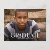 Modern Afstuderen Zilver Overlay Photo Afstuderen Briefkaart (Voorkant)