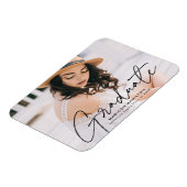 Modern Afstuderen zwart Script Photo Afstuderen Magneet (Linkerzijde)