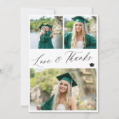 Modern afstuderen zwart-wit foto bedankkaart (Voorkant)