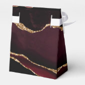 Modern Agate Geode Arch Burgundy Gold Bedankdoosjes (Achterkant)