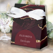 Modern Agate Geode Arch Burgundy Gold Bedankdoosjes