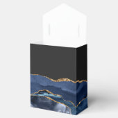 Modern Agate Geode Navy Blue Gold Favor Box Bedankdoosjes (Geopend)
