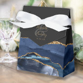 Modern Agate Geode Navy Blue Gold Favor Box Bedankdoosjes