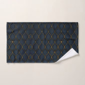 Modern Agate Geode Navy Blue Gold Monogram Bad Handdoek (Handdoek)