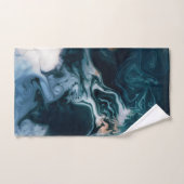 Modern Agate Geode Navy Blue Gold Monogram Bad Handdoek (Handdoek)