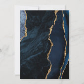 Modern Agate Navy Blue Gold Save the Date (Achterkant)