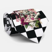 Modern Alice in Wonderland Rabbit Black en White Stropdas (Opgerold)
