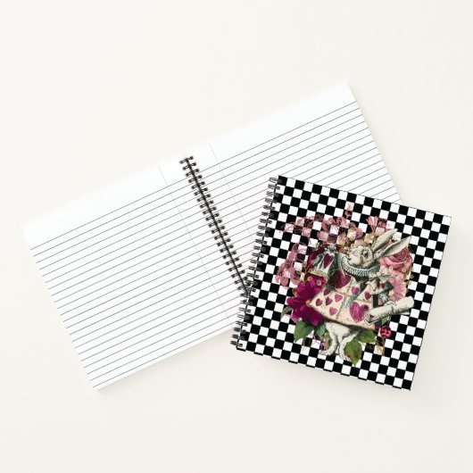 Modern Alice in Wonderland Rabbit Notitieboek (Binnen)