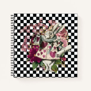 Modern Alice in Wonderland Rabbit Notitieboek