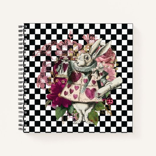 Modern Alice in Wonderland Rabbit Notitieboek (Voorkant)