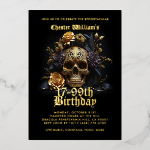 Modern Alle leeftijden 21-99e VERJAARDAG GOUDEN SC Folie Uitnodiging