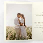 Modern Alles in één | 2 foto bruiloft uitnodiging (Binnenzijde eerst)