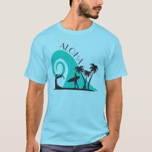 ,Modern Aloha Surf en palmbomen T-shirt
