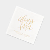 Modern Always And Forever Script Wedding Folie Servetten (Links)