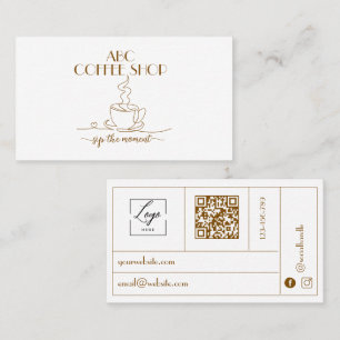 Modern Ambachtsman LOGO QR-code Coffeeshop Visitekaartje