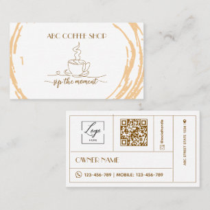 Modern Ambachtsman LOGO QR-code Coffeeshop Visitekaartje