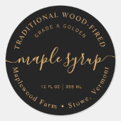 Modern Amber op Black Maple Syrup Label (Voorkant)