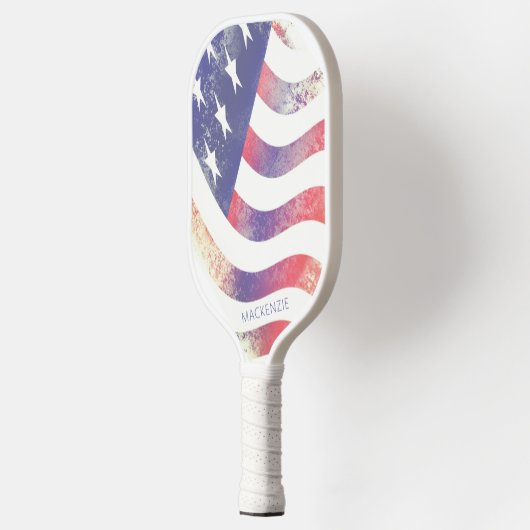 Modern American Flag Personalized Pickleball Paddle (Links)